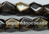 CTE119 15.5 inches 14*18mm faceted cuboid yellow tiger eye beads