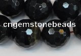 CTE1192 15.5 inches 18mm faceted round blue tiger eye beads