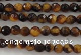 CTE1195 15.5 inches 4mm faceted round yellow tiger eye beads