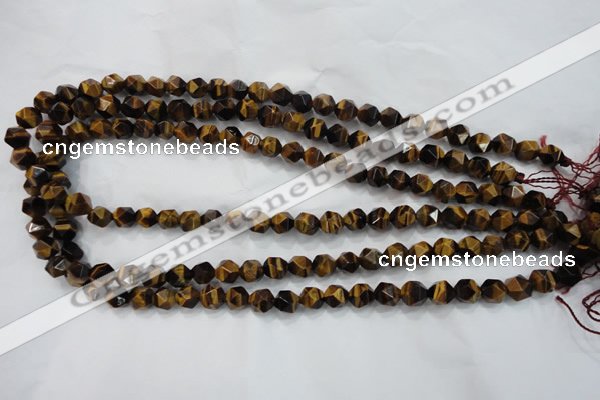 CTE1200 15 inches 6mm faceted nuggets yellow tiger eye beads