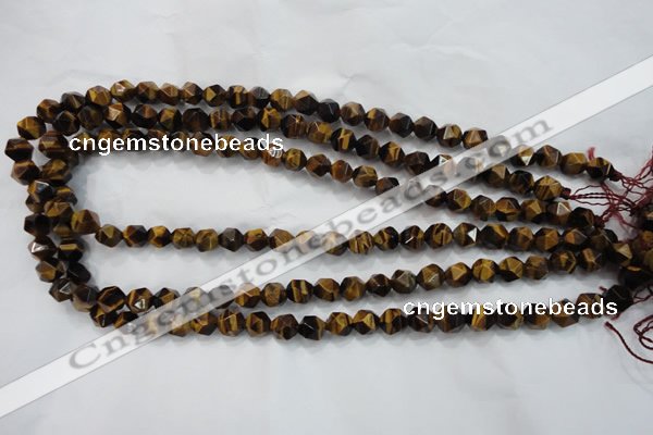 CTE1201 15 inches 8mm faceted nuggets yellow tiger eye beads