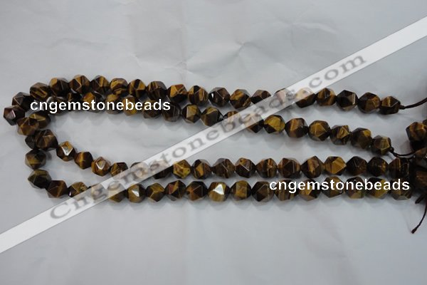 CTE1202 15 inches 10mm faceted nuggets yellow tiger eye beads