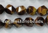 CTE1203 15 inches 12mm faceted nuggets yellow tiger eye beads