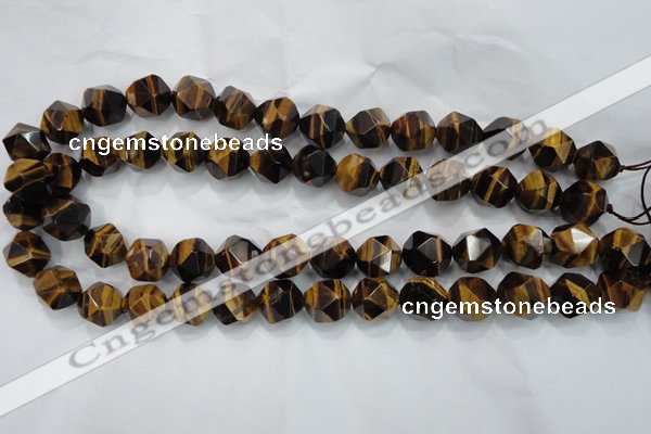 CTE1205 15 inches 16mm faceted nuggets yellow tiger eye beads