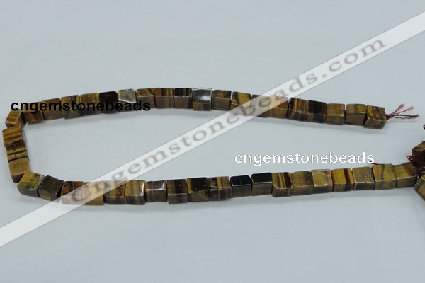 CTE121 15.5 inches 10*10mm cube yellow tiger eye beads wholesale