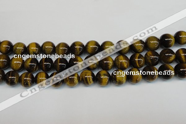 CTE1221 15.5 inches 12mm round AB+ grade yellow tiger eye beads