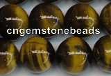 CTE1222 15.5 inches 14mm round AB+ grade yellow tiger eye beads