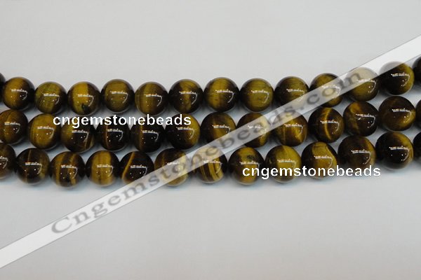 CTE1222 15.5 inches 14mm round AB+ grade yellow tiger eye beads