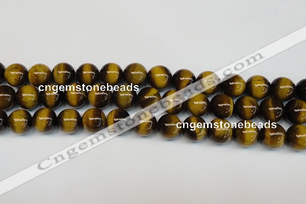 CTE1237 15.5 inches 12mm round A+ grade yellow tiger eye beads