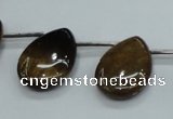 CTE126 18*25mm top-drilled flat teardrop yellow tiger eye beads wholesale