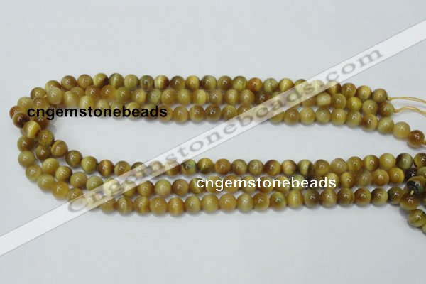 CTE128 15.5 inches 8mm round yellow tiger eye gemstone beads