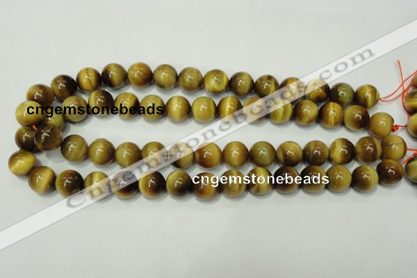 CTE131 15.5 inches 14mm round yellow tiger eye gemstone beads