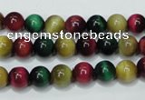 CTE133 15.5 inches 8mm round dyed tiger eye gemstone beads