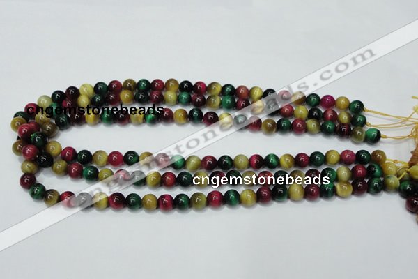 CTE133 15.5 inches 8mm round dyed tiger eye gemstone beads