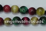 CTE134 15.5 inches 10mm round dyed tiger eye gemstone beads