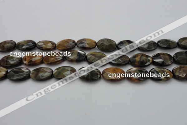 CTE1373 15.5 inches 18*25mm faceted oval yellow & blue tiger eye beads