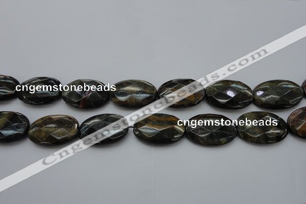 CTE1376 15.5 inches 30*40mm faceted oval yellow & blue tiger eye beads