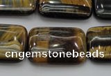 CTE1380 15.5 inches 15*20mm rectangle yellow & blue tiger eye beads