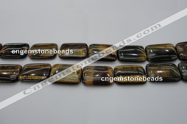 CTE1381 15.5 inches 18*25mm rectangle yellow & blue tiger eye beads