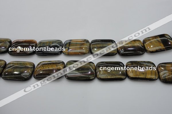 CTE1383 15.5 inches 25*35mm rectangle yellow & blue tiger eye beads