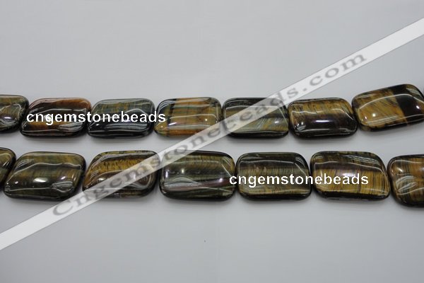 CTE1384 15.5 inches 30*40mm rectangle yellow & blue tiger eye beads