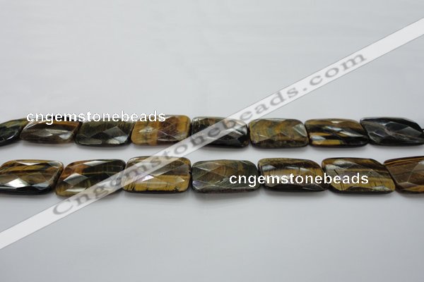 CTE1390 15.5 inches 22*30mm faceted rectangle yellow & blue tiger eye beads