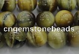 CTE1443 15.5 inches 10mm round golden & blue tiger eye beads