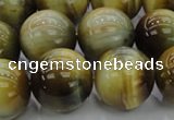 CTE1447 15.5 inches 18mm round golden & blue tiger eye beads