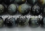 CTE1451 15.5 inches 6mm round golden & blue tiger eye beads