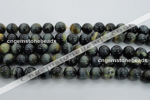 CTE1452 15.5 inches 8mm round golden & blue tiger eye beads