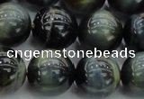 CTE1453 15.5 inches 10mm round golden & blue tiger eye beads