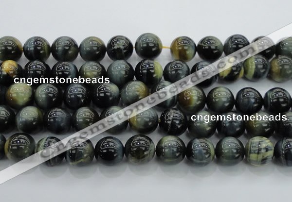 CTE1457 15.5 inches 18mm round golden & blue tiger eye beads