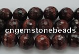 CTE1460 15.5 inches 4mm faceted round red tiger eye beads