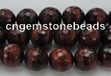 CTE1461 15.5 inches 6mm faceted round red tiger eye beads