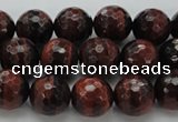 CTE1462 15.5 inches 8mm faceted round red tiger eye beads