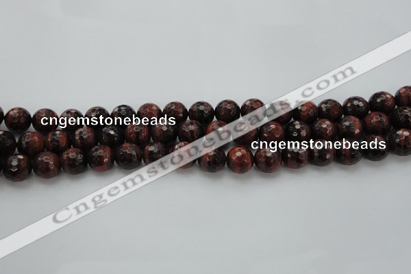 CTE1462 15.5 inches 8mm faceted round red tiger eye beads