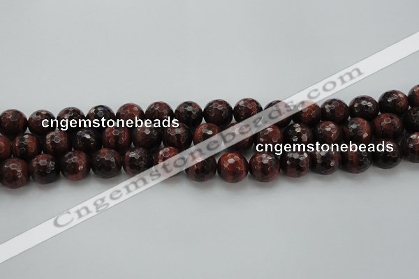 CTE1464 15.5 inches 12mm faceted round red tiger eye beads