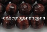 CTE1465 15.5 inches 14mm faceted round red tiger eye beads