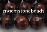 CTE1466 15.5 inches 16mm faceted round red tiger eye beads