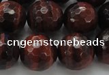 CTE1467 15.5 inches 18mm faceted round red tiger eye beads