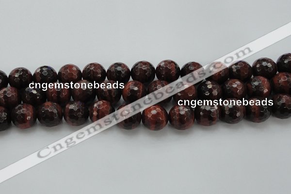 CTE1467 15.5 inches 18mm faceted round red tiger eye beads