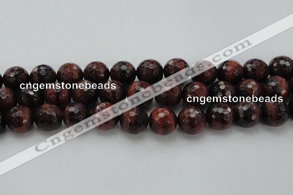 CTE1468 15.5 inches 20mm faceted round red tiger eye beads