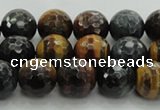 CTE1473 15.5 inches 10mm faceted round mixed tiger eye beads