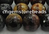 CTE1478 15.5 inches 20mm faceted round mixed tiger eye beads