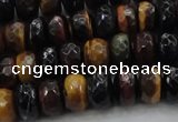 CTE1482 15.5 inches 6*10mm faceted rondelle mixed tiger eye beads