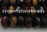 CTE1483 15.5 inches 7*12mm faceted rondelle mixed tiger eye beads