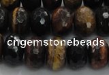 CTE1484 15.5 inches 8*14mm faceted rondelle mixed tiger eye beads