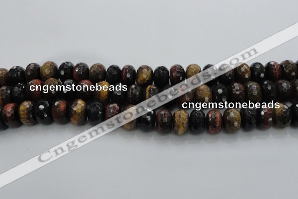 CTE1484 15.5 inches 8*14mm faceted rondelle mixed tiger eye beads