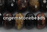 CTE1486 15.5 inches 12*18mm faceted rondelle mixed tiger eye beads