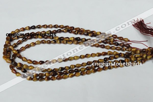 CTE150 15.5 inches 5*8mm teardrop yellow tiger eye gemstone beads